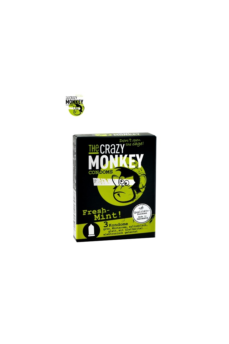3 Préservatifs Crazy Monkey Menthe Fraiche