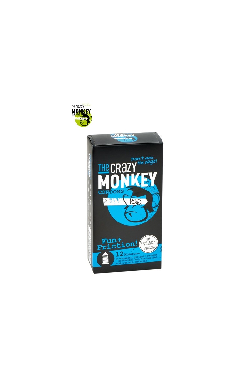 12 Préservatifs Crazy Monkey Fun & Friction