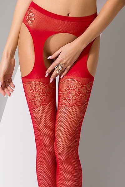 Collants ouverts S005 - Rouge