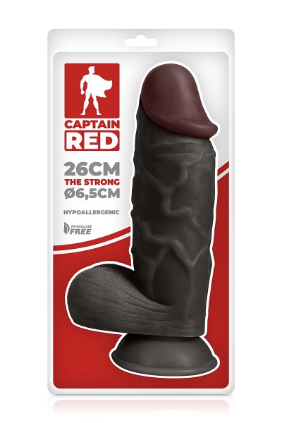 Gode XXL The Strong Black 26 x 6,5 cm - Captain Red